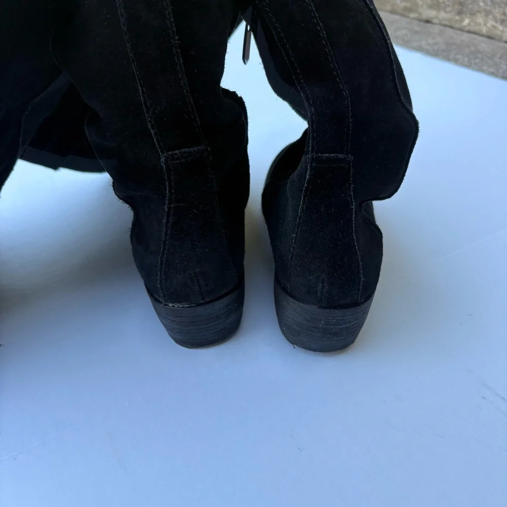 SAM EDELMAN johanna‎ over the knee tall boots suede black size 7 riding leather